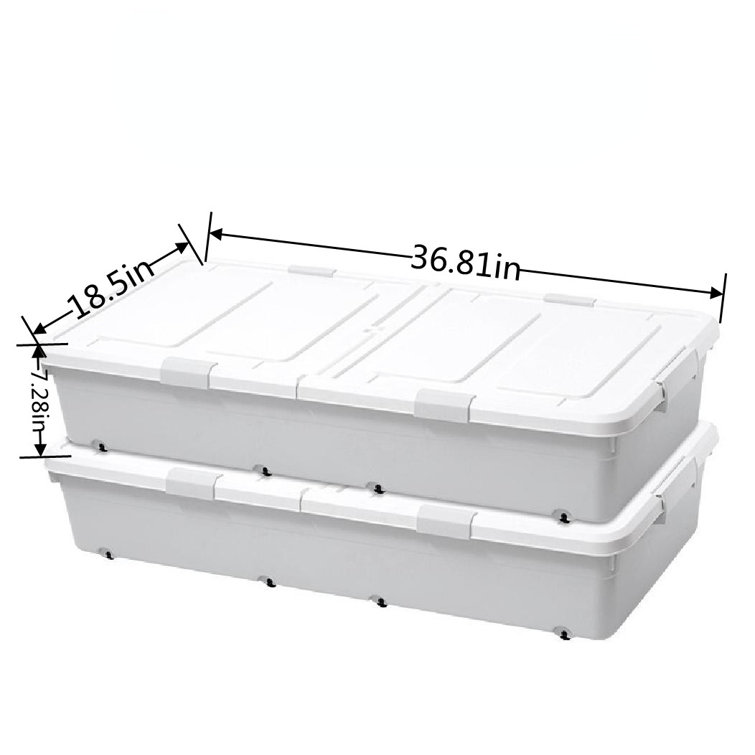 Umber Rea Flat UltraThin Plastic Underbed Storage Set Wayfair Canada